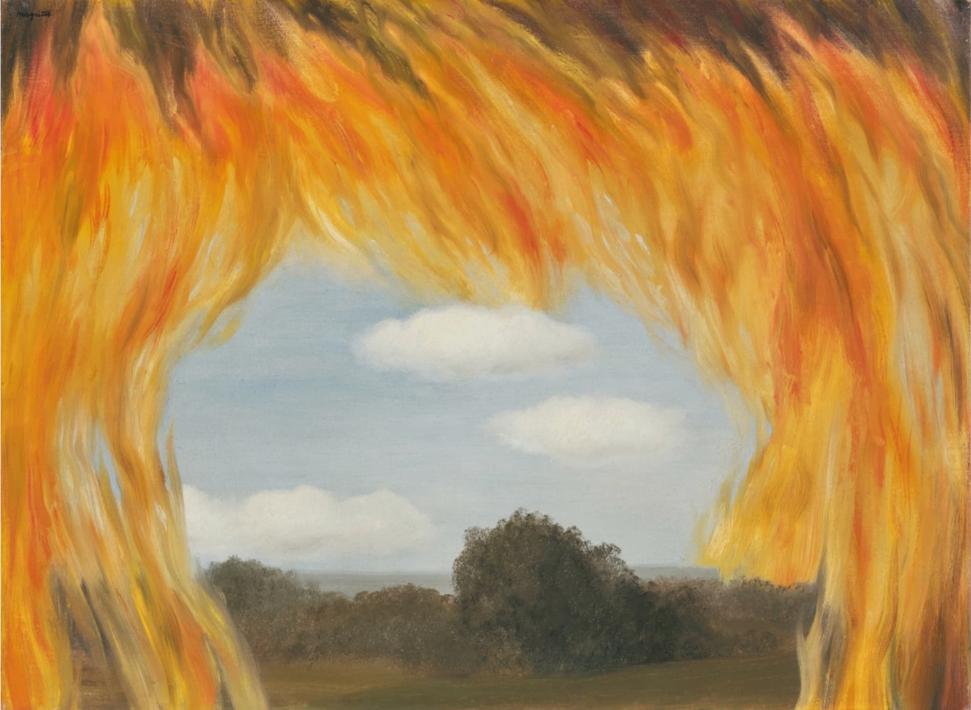 René Magritte - Le Paysage en Feu, 1928
