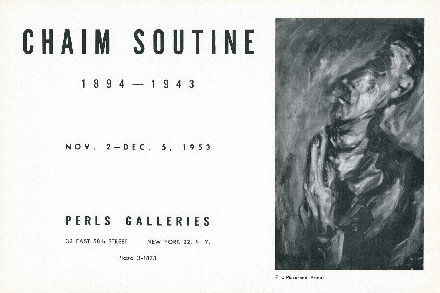 Perls Gallery - Chaïm Soutine Exhibition Poster
